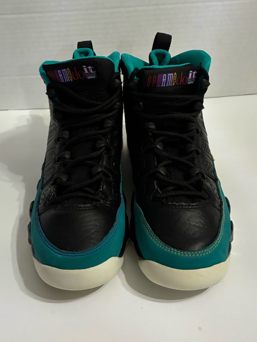 Jordan Kids High-Top Sneakers in Black and Teal